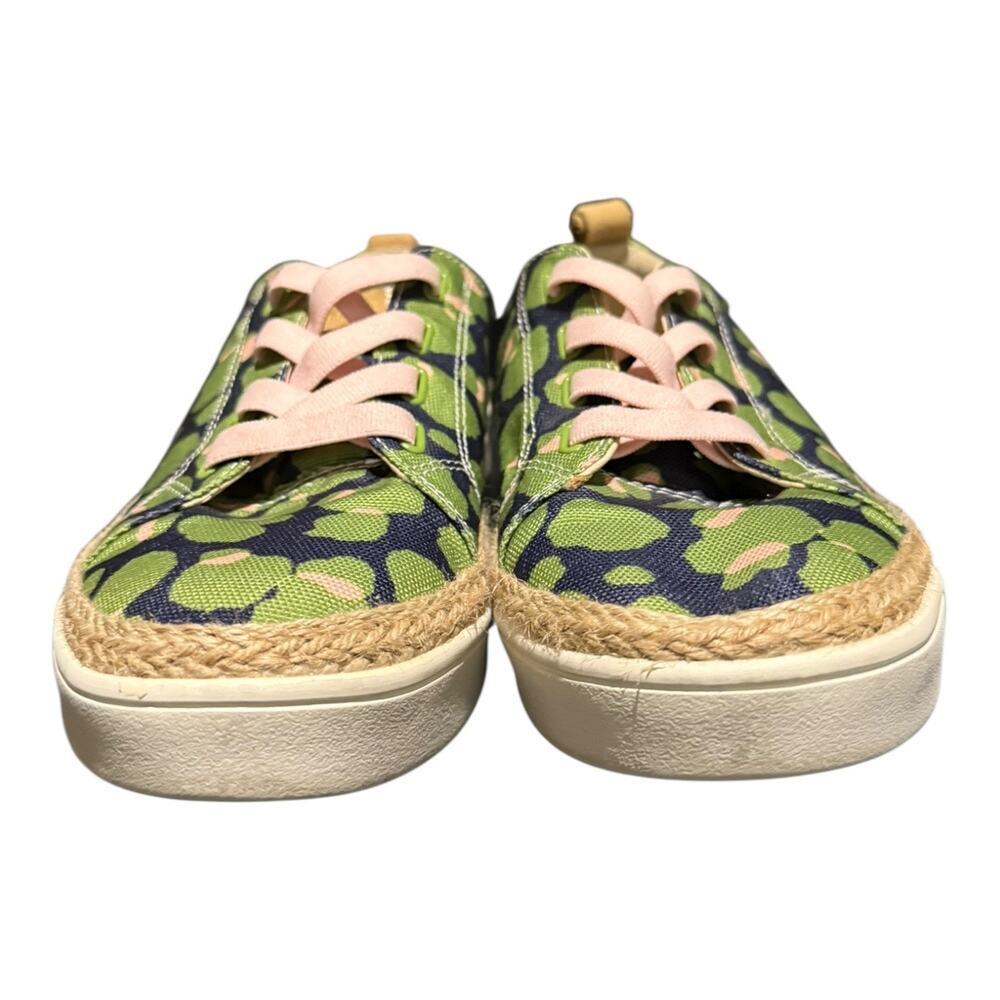 Spenco Malibu Women’s Size 8.5 D Canvas Slip On Orthotic Sneakers Green Pink - Picture 3 of 9